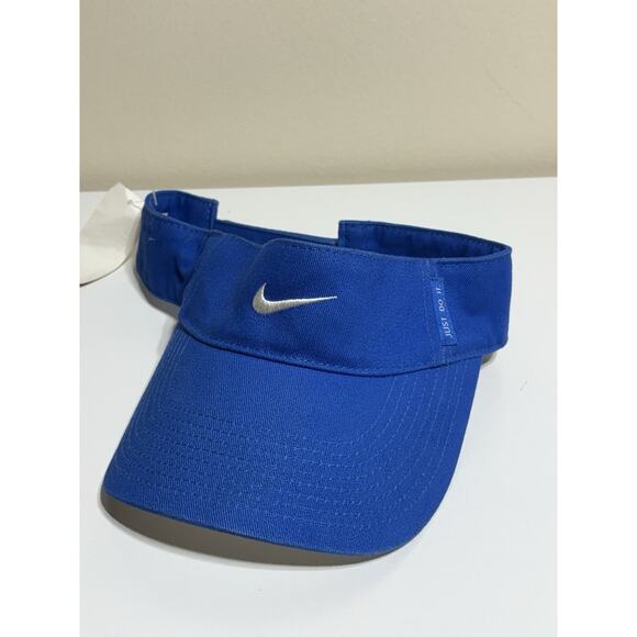 Vintage Nike Just Do It Visor Hat Cap Embroidered Hat Blue Pickleball Running - Picture 5 of 5